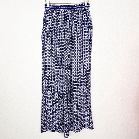 Anthropologie Hei Hei Santa Clara Blue Wide Leg Palazzo Pant - size L - Picture 2 of 5